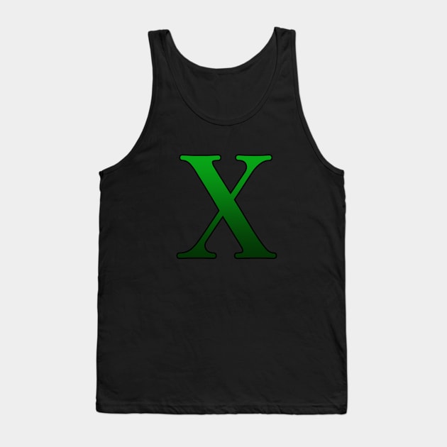 Green Roman Numeral 10 X Tank Top by Numerica